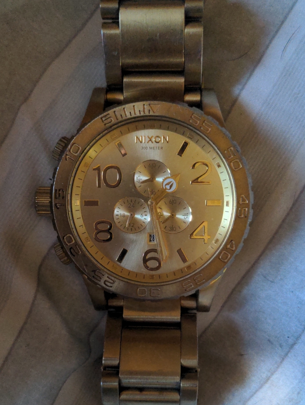 Nixon Gold-Tone Chronograph Stainless Bracelet Watch